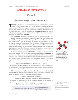 ACID-BASE TITRATION Form B