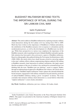 BUDDHIST MILITARISM BEYOND TEXTS: THE IMPORTANCE OF