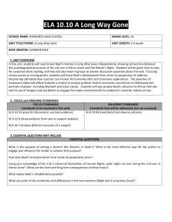 ELA 10.10 A Long Way Gone