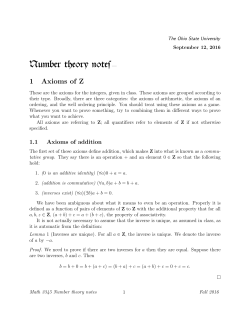 Number theory notes&mdash; - Mathematics Department People Pages