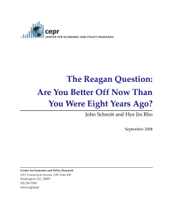 The Reagan Question: Are You Better Off Now Than You Were Eight