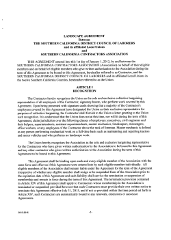 THIS AGREEMENT entered into this 1 st day of January 1, 2013, by