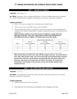 7TH GRADE ADVANCED LIFE SCIENCE LEOCE STUDY GUIDE