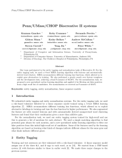 Penn/UMass/CHOP BiocreativeII Systems