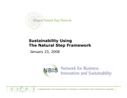 Sustainability Using The Natural Step Framework