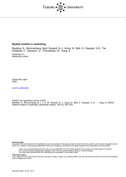 Spatial Models in Marketing - Research portal