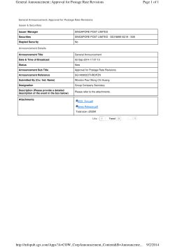 Approval for postage rate revisions