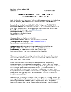 INTERDISCIPLINARY CAPSTONE COURSE: TELEVISION NEWS
