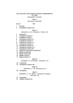 Proceeds of Crime, Written Laws (Miscellaneous Amendments)Act