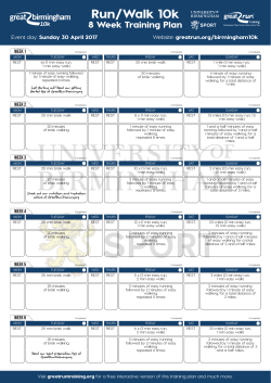 10K Run Walk Training Plan