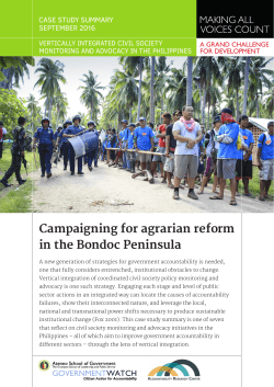 Campaigning for agrarian reform in the Bondoc Peninsula