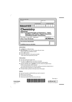 General Principles of Chemistry I