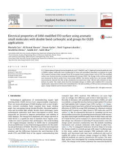 Electrical properties of SAM-modified ITO surface using aromatic