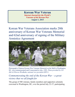 Korean War Veteran Korean War Veterans Association marks 20th