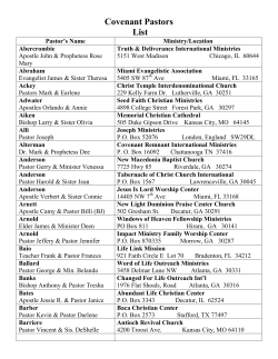 Covenant Pastors List - The Day Star Tabernacle International