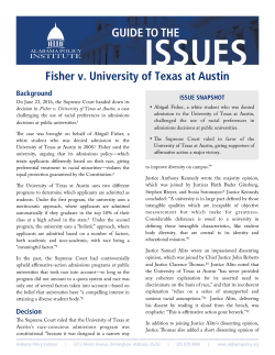 Guide to the Issues[] Fisher v. University of