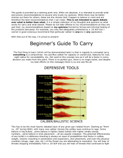Beginner`s Guide To Carry - Personal Protection Specialties