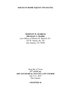 Issues in Home Equity Lending