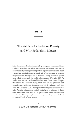 The Politics of Alleviating Poverty and Why Federalism Matters