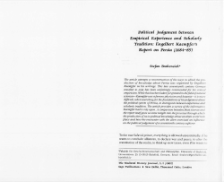 Political Judgemertt between Empirical Experience and Scfiolarty
