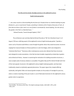 Nostalgia practices in the eighteenth century English landscape