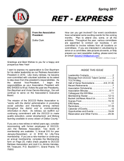 Retiree Association Express Newsletter