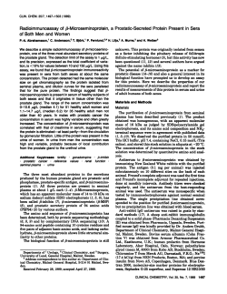 Radioimmunoassay of f3-Microseminoprotein, a Prostatic