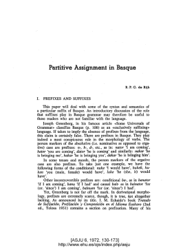 Partitive Assignment in Basque - University of the Basque Country