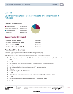 Investigate and Use the Formulas for Area and Perimeter of