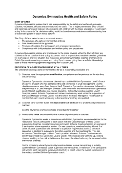 Dynamics Gymnastics Health and Safety Policy