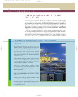 linear programming with the excel solver