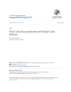 Post-Crisis Reconsideration of Federal Court Reform