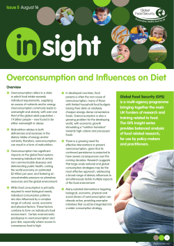 Overconsumption and influences on diet