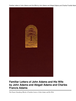 Familiar Letters of John Adams and His Wife Abigail