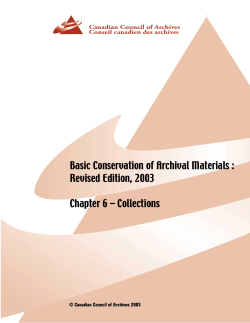 Basic Conservation of Archival Materials