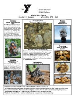Global Arts Camp Session 2: Sweden Week Six: 8/3 &ndash; 8/7