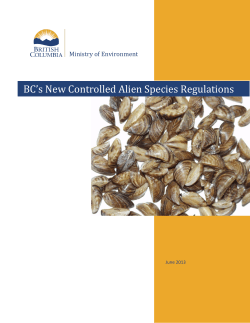 BC`s New Controlled Alien Species Regulations