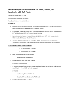 Play-Based Speech Intervention for the Infant, Toddler