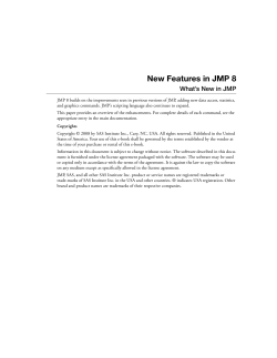 New Features in JMP 8