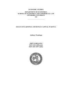 essays on earnings and human capital in kenya