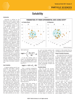 Solubility - Particle Sciences