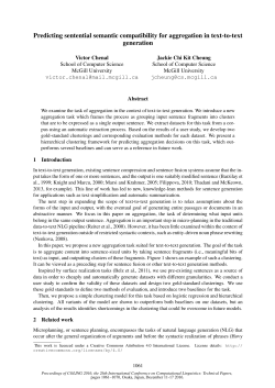 Predicting sentential semantic compatibility for aggregation in text