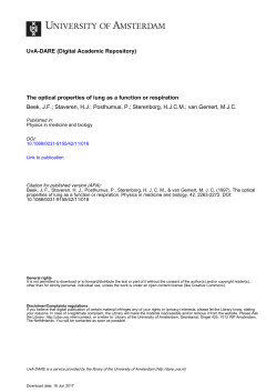 The optical properties of lung as a function or - UvA-DARE
