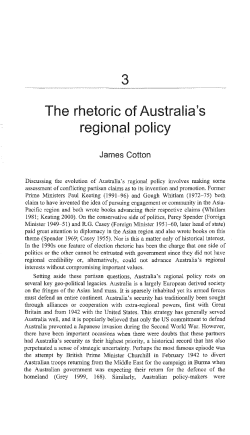 The rhetoric of Australia`s regional policy - ANU Press