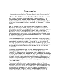 How did the assassination of Abraham Lincoln affect