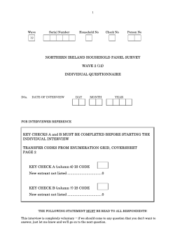 NORTHERN IRELAND HOUSEHOLD PANEL SURVEY WAVE 2 (12