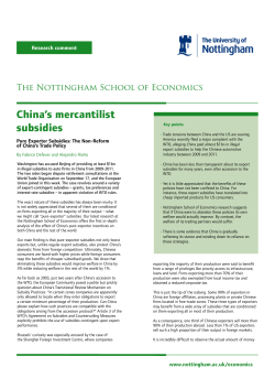 China`s mercantilist subsidies