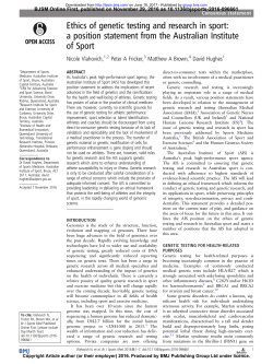 Ethics of genetic testing and research in sport
