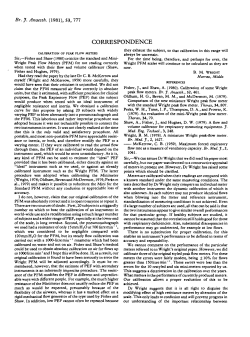 CALIBRATION OF PEAK FLOW METERS