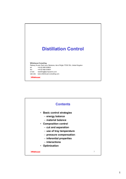 Distillation Control - Whitehouse Consulting